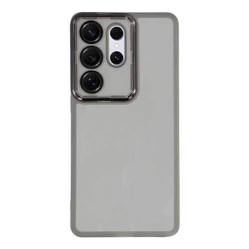 For Samsung Galaxy S26 Ultra Case Electroplated Camera Frame TPU Phone Cover - Transparent Black - 1
