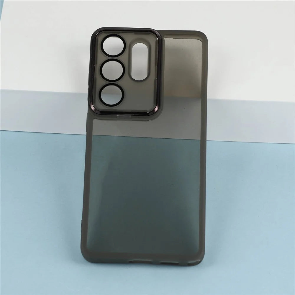 For Samsung Galaxy S26 Ultra Case Electroplated Camera Frame TPU Phone Cover - Transparent Black - 5