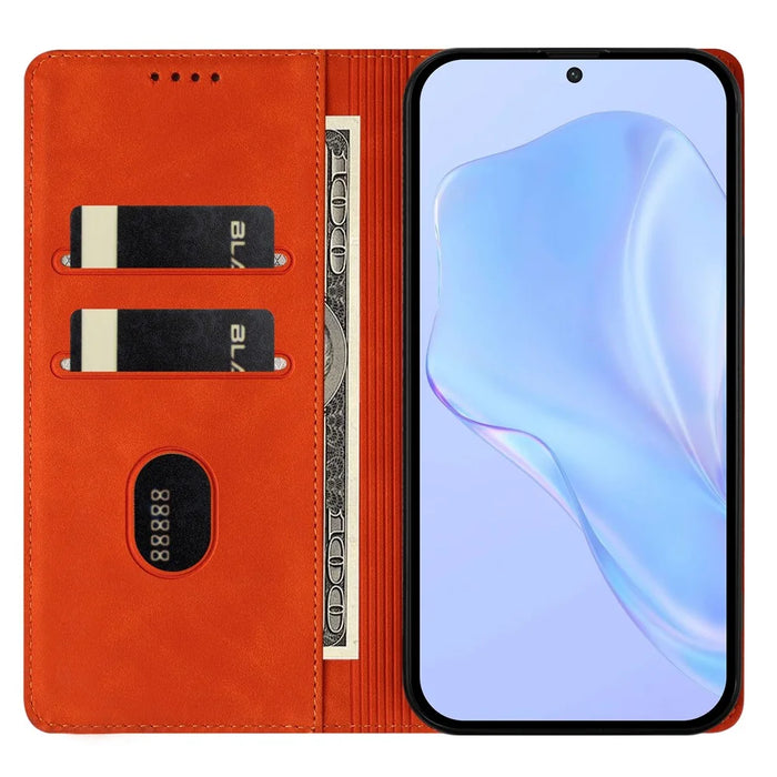 HX For iPhone 18 Pro Max / 17 Pro Max Case RFID Blocking Wallet Stand Leather Flip Phone Cover - Orange - 2