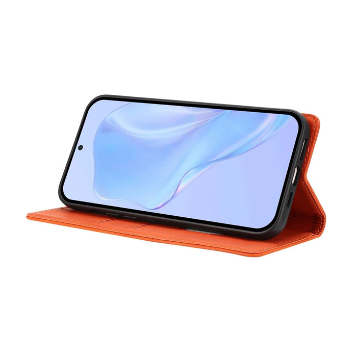 HX For iPhone 18 Pro Max / 17 Pro Max Case RFID Blocking Wallet Stand Leather Flip Phone Cover - Orange - 3