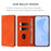 HX For iPhone 18 Pro Max / 17 Pro Max Case RFID Blocking Wallet Stand Leather Flip Phone Cover - Orange - 5
