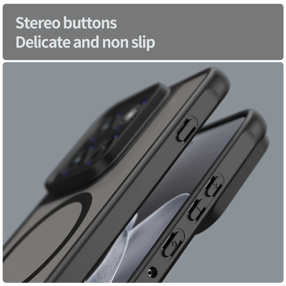 WANLONFENG For Motorola Edge 70 5G Magnetic Case with Screen Film  FD Series Skin Touch TPU + PC Phone Back Cover - Black - 7