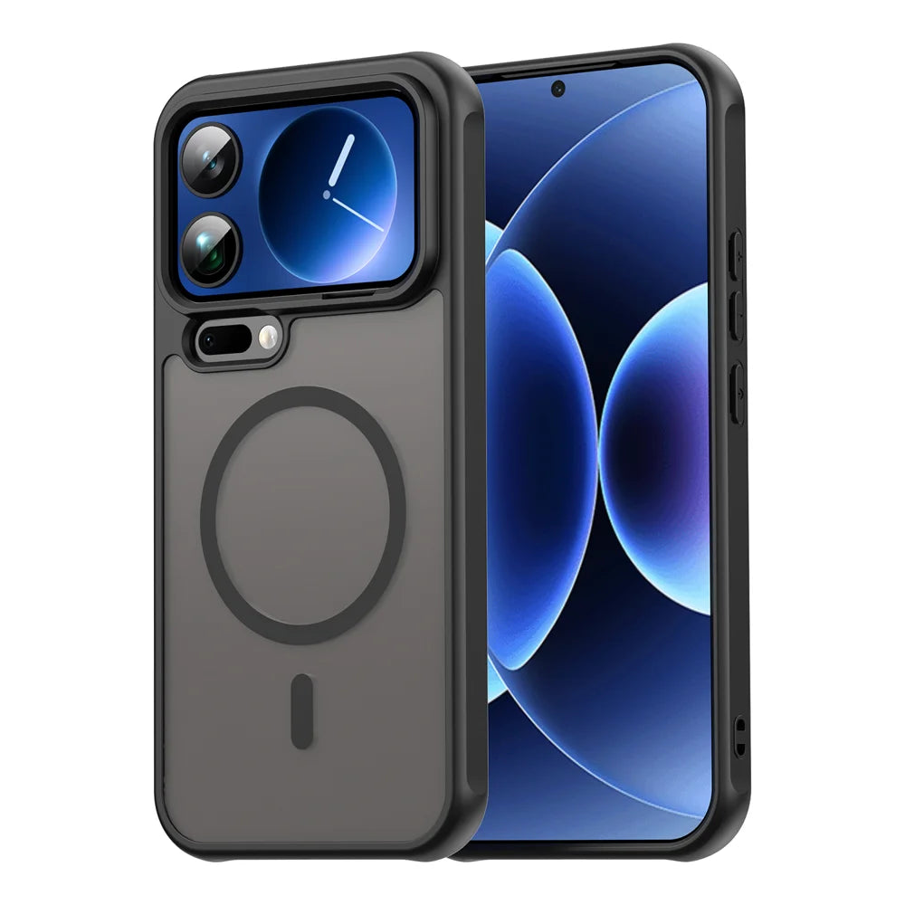 WANLONFENG For Xiaomi 17 Pro Max Magnetic Case with Screen Film  FD Series Skin Touch TPU + PC Phone Back Cover - Black - 2