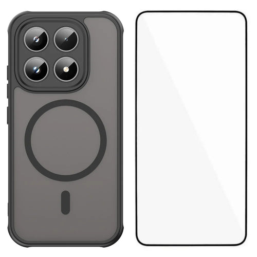 WANLONFENG For Xiaomi 17 Magnetic Case with Screen Film  FD Series Skin Touch TPU + PC Phone Back Cover - Black - 1