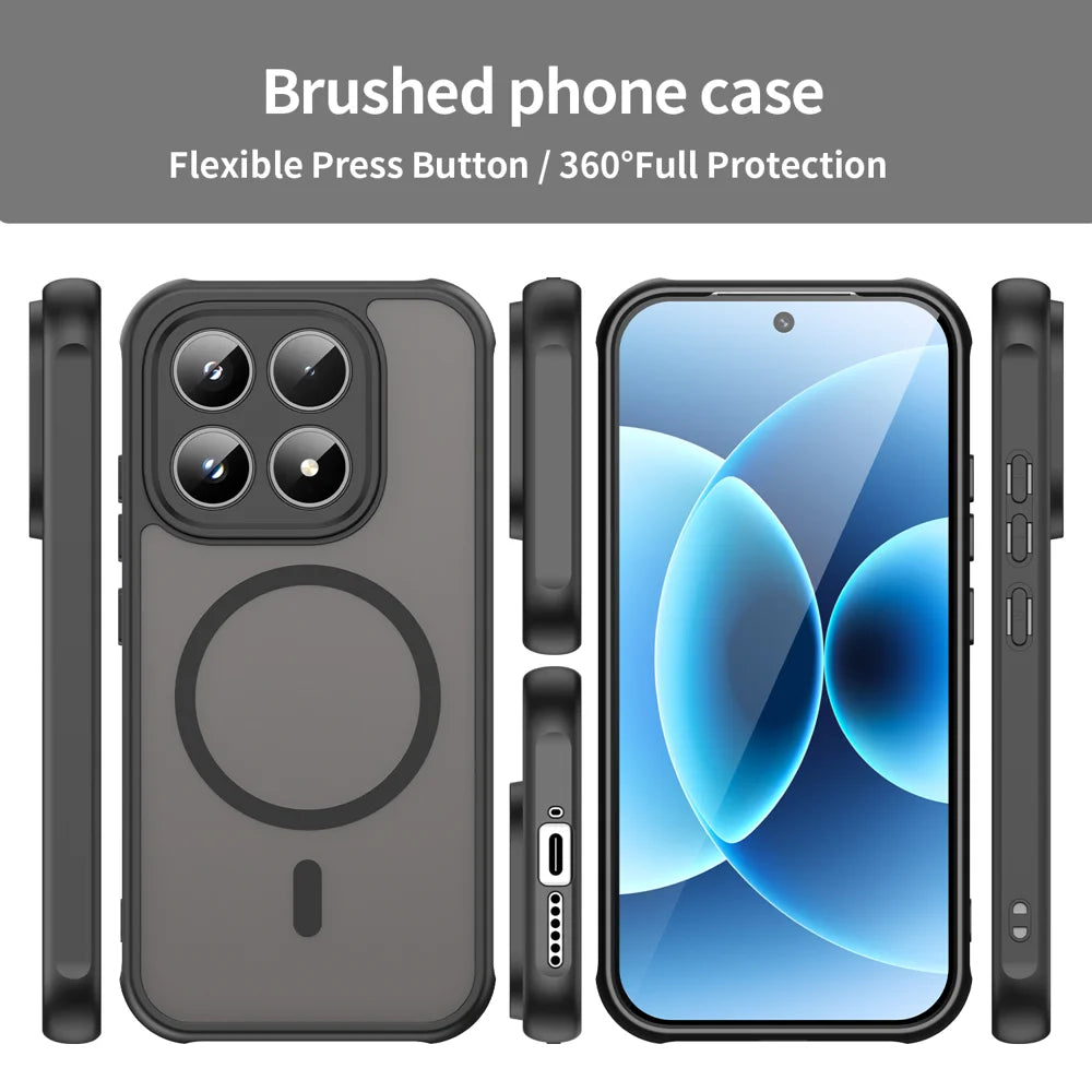 WANLONFENG For Xiaomi 17 Magnetic Case with Screen Film  FD Series Skin Touch TPU + PC Phone Back Cover - Black - 3