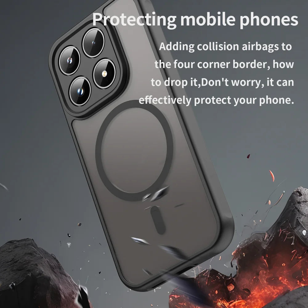 WANLONFENG For Xiaomi 17 Magnetic Case with Screen Film  FD Series Skin Touch TPU + PC Phone Back Cover - Black - 5