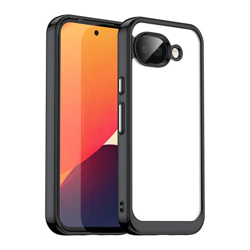 WANLONFENG For Google Pixel 10a Phone Case  XC Series TPU Acrylic Cover with Tempered Glass (Big Lens Hole) - Black - 2