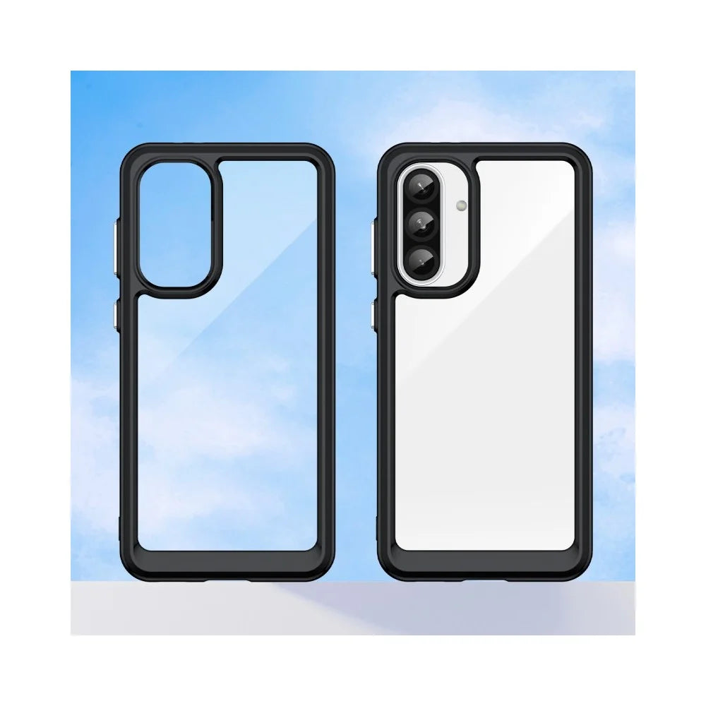 WANLONFENG For Samsung Galaxy A37 5G Phone Case  XC Series TPU Acrylic Cover with Tempered Glass (Big Lens Hole) - Black - 3