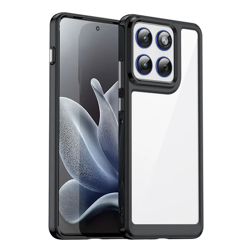 WANLONFENG For Motorola Edge 70 5G Phone Case  XC Series TPU Acrylic Cover with Tempered Glass (Big Lens Hole) - Black - 2