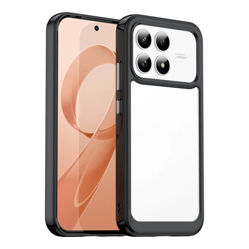 WANLONFENG For Xiaomi Redmi K90 5G / Xiaomi Poco F8 Pro 5G Phone Case  XC Series TPU Acrylic Cover with Tempered Glass (Big Lens Hole) - Black - 2