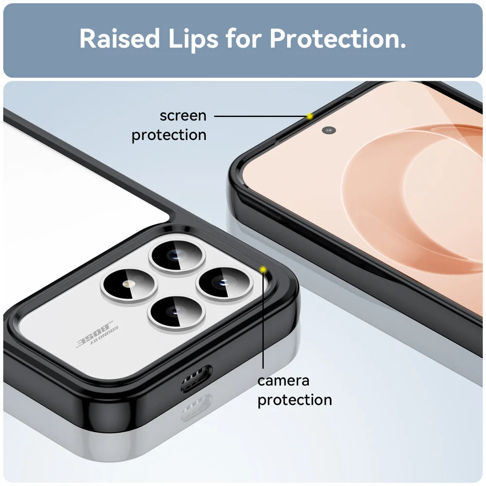 WANLONFENG For Xiaomi Redmi K90 5G / Xiaomi Poco F8 Pro 5G Phone Case  XC Series TPU Acrylic Cover with Tempered Glass (Big Lens Hole) - Black - 7