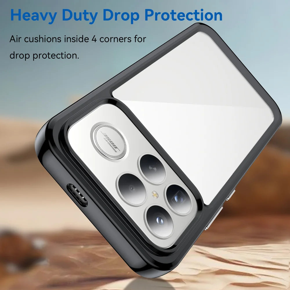 WANLONFENG For Xiaomi Redmi K90 Pro Max 5G / Xiaomi Poco F8 Ultra Phone Case  XC Series TPU Acrylic Cover with Tempered Glass (Big Lens Hole) - Black - 4
