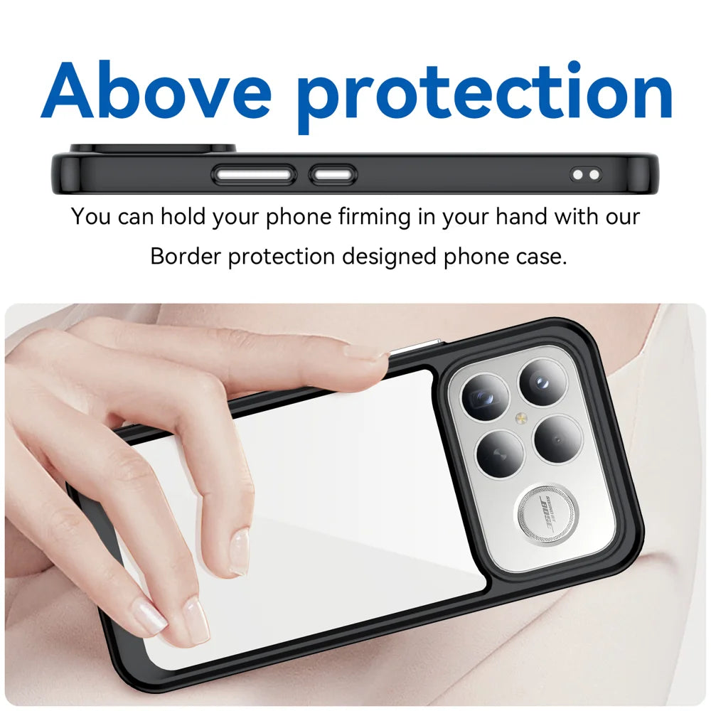 WANLONFENG For Xiaomi Redmi K90 Pro Max 5G / Xiaomi Poco F8 Ultra Phone Case  XC Series TPU Acrylic Cover with Tempered Glass (Big Lens Hole) - Black - 5