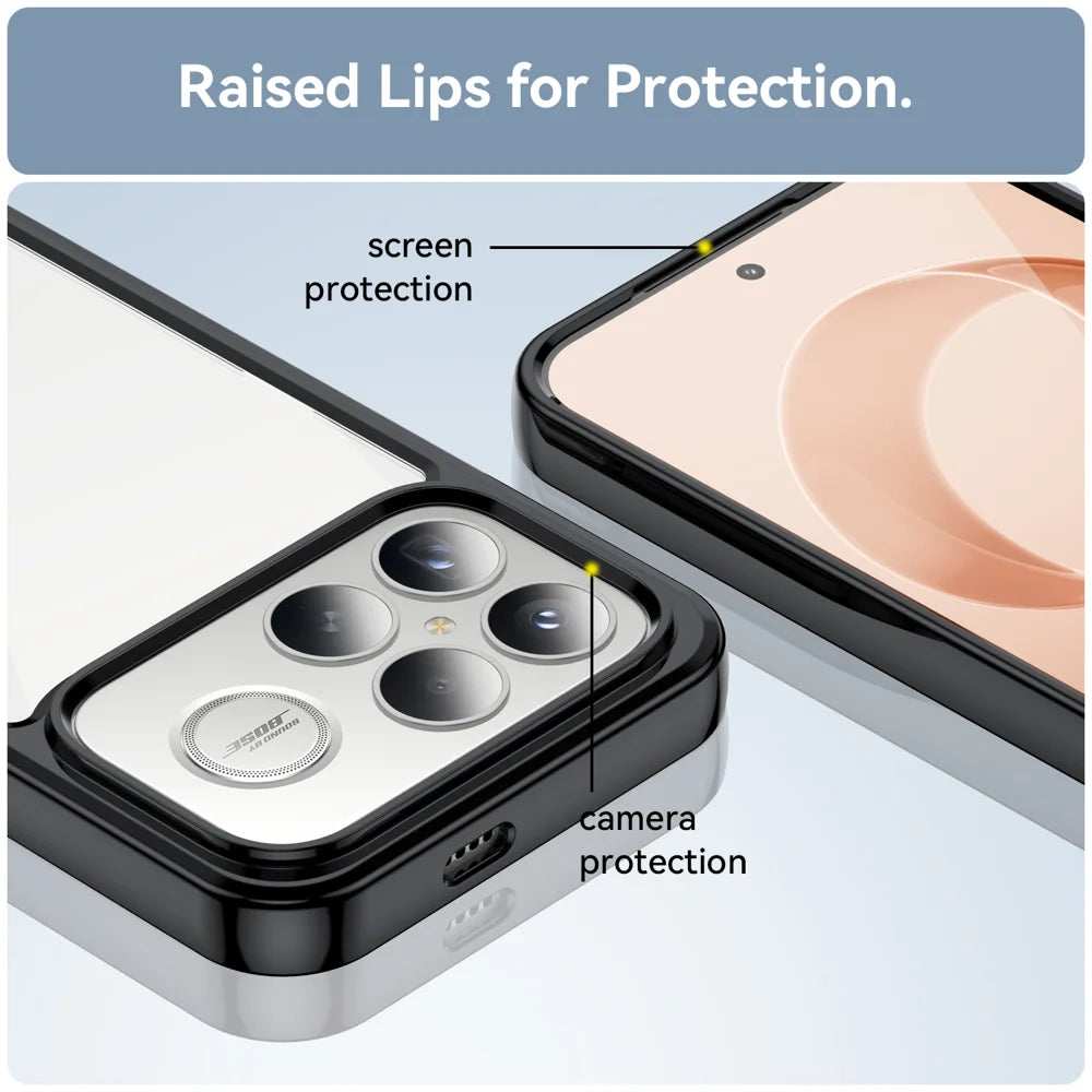WANLONFENG For Xiaomi Redmi K90 Pro Max 5G / Xiaomi Poco F8 Ultra Phone Case  XC Series TPU Acrylic Cover with Tempered Glass (Big Lens Hole) - Black - 7