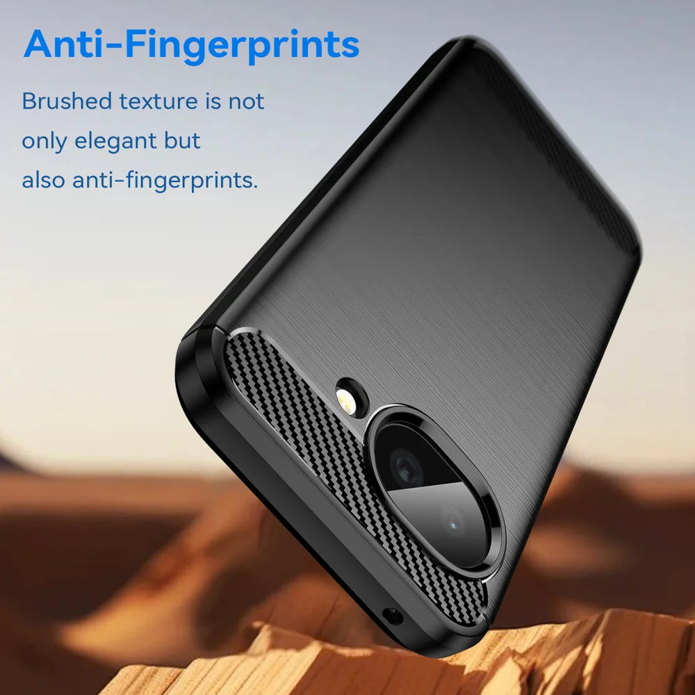 WANLONFENG For Google Pixel 10a Case with Screen Film  LS Series Big Lens Hole Brushed Texture TPU Phone Cover - Black - 4