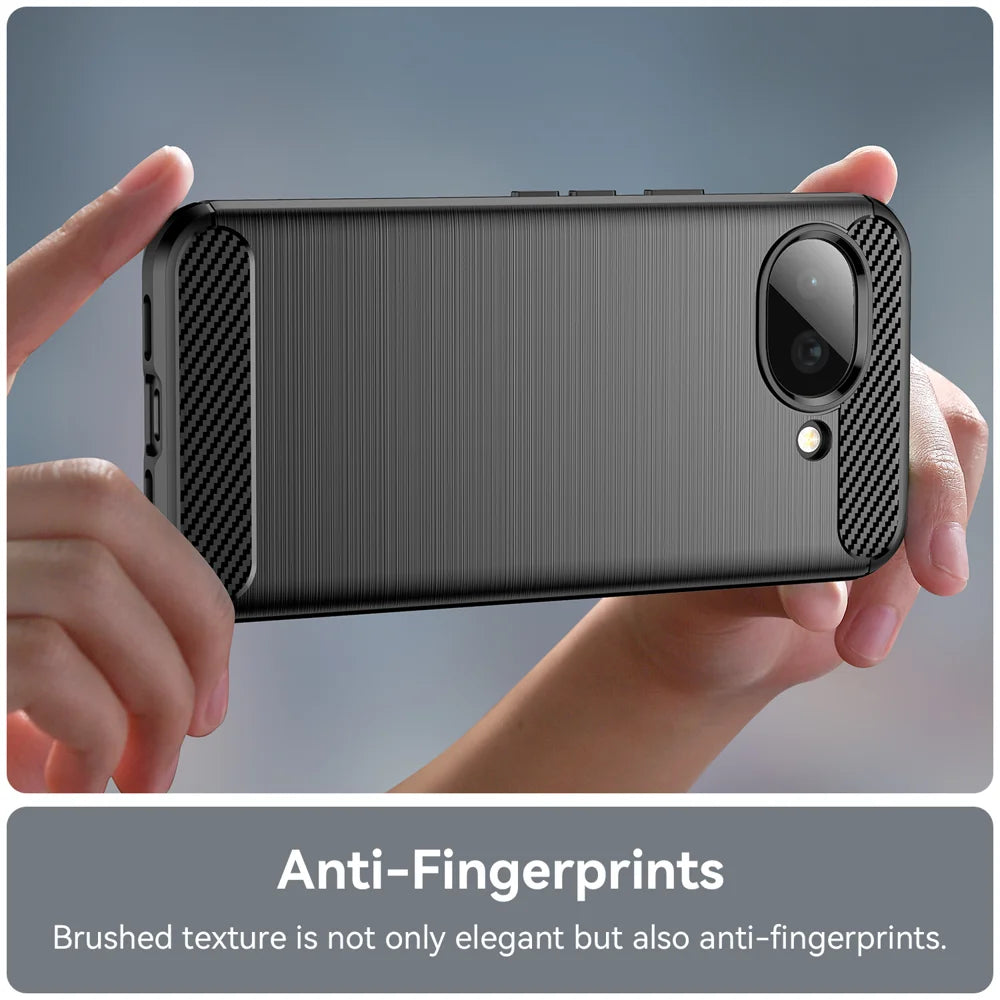 WANLONFENG For Google Pixel 10a Case with Screen Film  LS Series Big Lens Hole Brushed Texture TPU Phone Cover - Black - 6