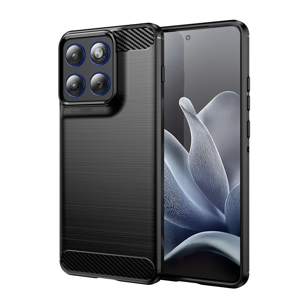 WANLONFENG For Motorola Edge 70 5G Case with Screen Film  LS Series Big Lens Hole Brushed Texture TPU Phone Cover - Black - 2