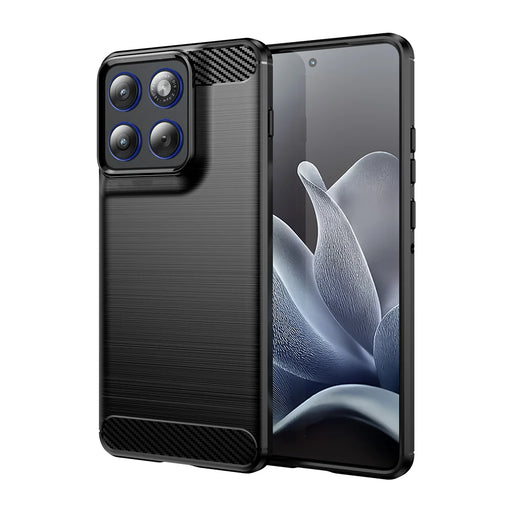 WANLONFENG For Motorola Edge 70 5G Case with Screen Film  LS Series Big Lens Hole Brushed Texture TPU Phone Cover - Black - 2
