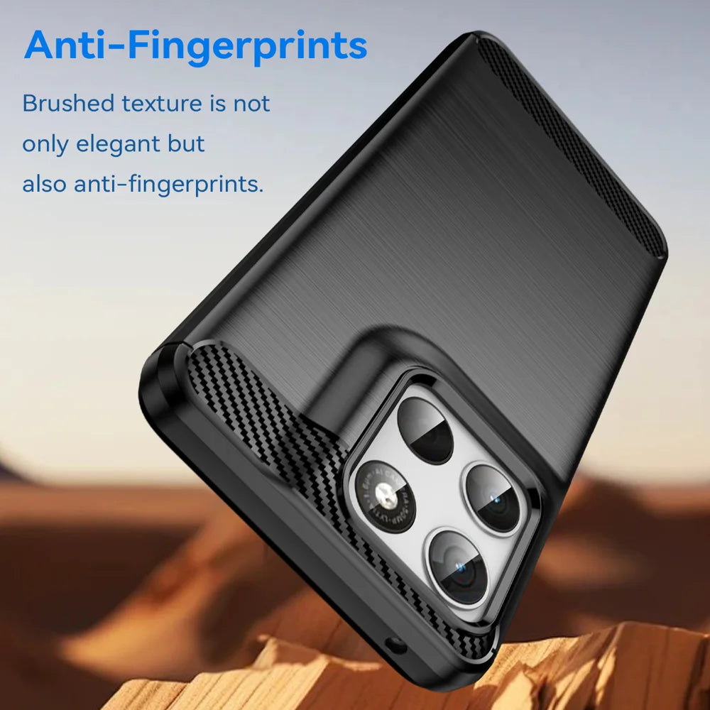 WANLONFENG For Motorola Moto G67 Power 5G Case with Screen Film  LS Series Big Lens Hole Brushed Texture TPU Phone Cover - Black - 4