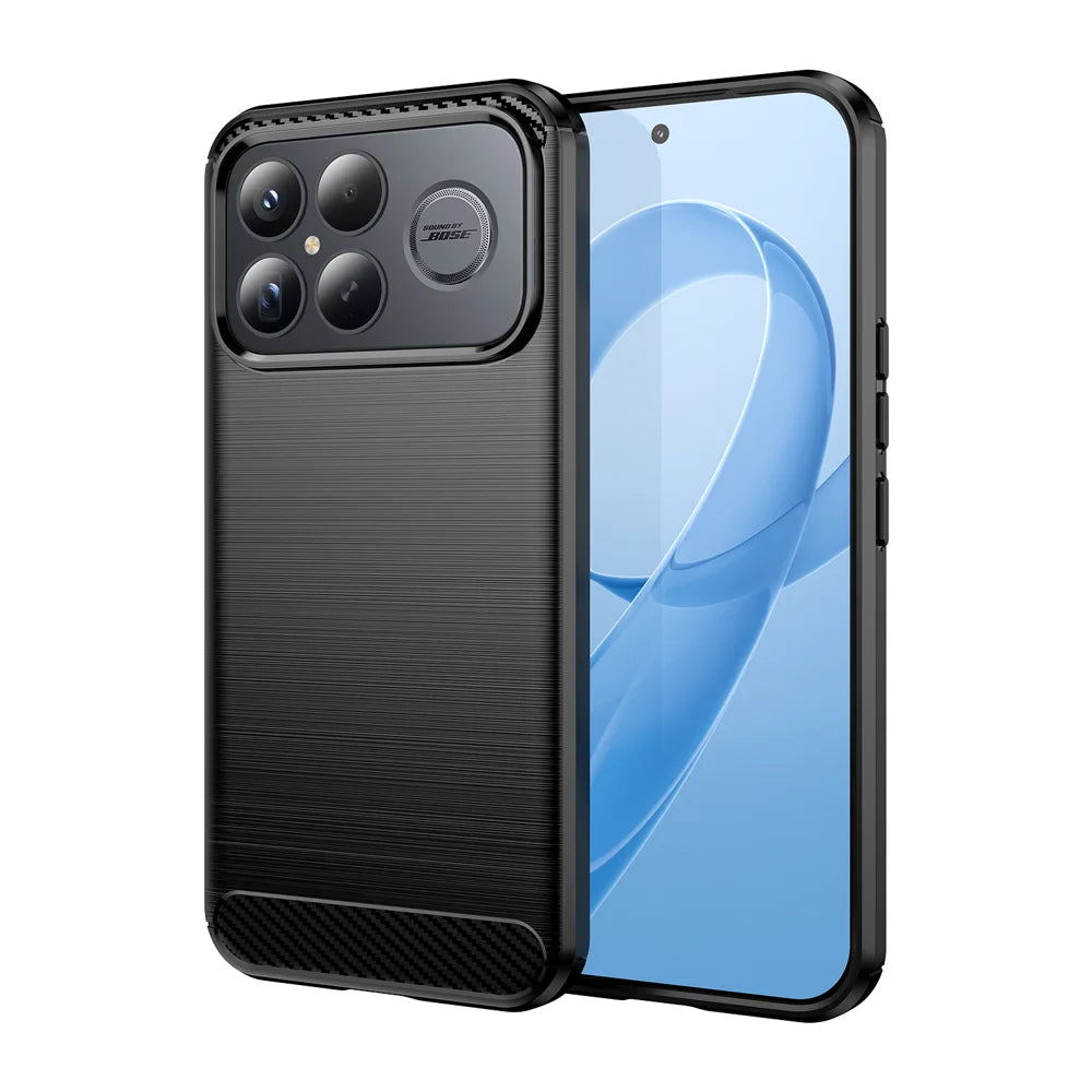 WANLONFENG For Xiaomi Redmi K90 Pro Max 5G / Xiaomi Poco F8 Ultra Case with Screen Film  LS Series Big Lens Hole Brushed Texture TPU Phone Cover - Black - 2