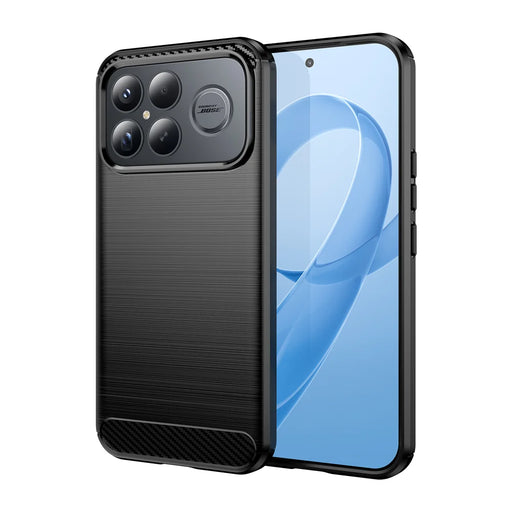 WANLONFENG For Xiaomi Redmi K90 Pro Max 5G / Xiaomi Poco F8 Ultra Case with Screen Film  LS Series Big Lens Hole Brushed Texture TPU Phone Cover - Black - 2