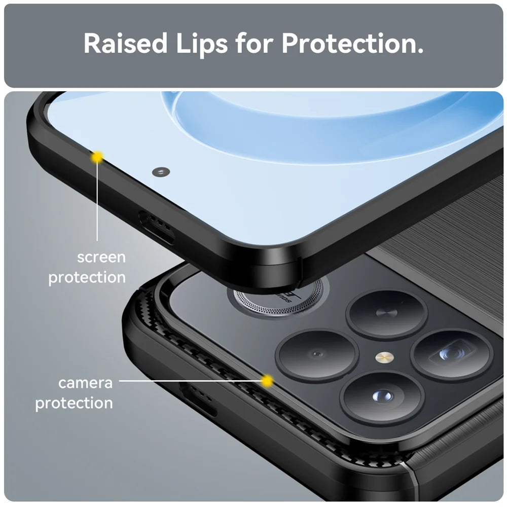 WANLONFENG For Xiaomi Redmi K90 Pro Max 5G / Xiaomi Poco F8 Ultra Case with Screen Film  LS Series Big Lens Hole Brushed Texture TPU Phone Cover - Black - 7