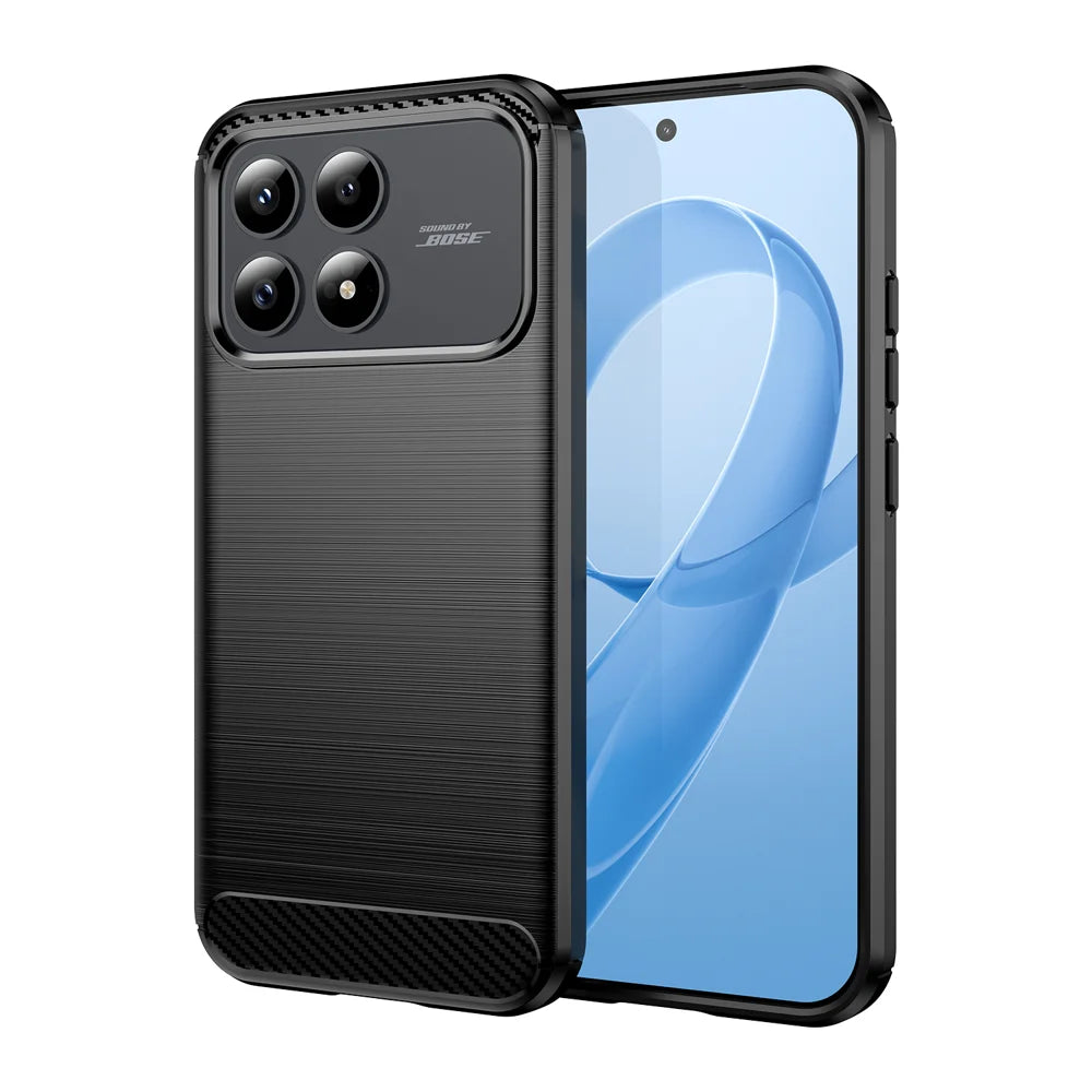 WANLONFENG For Xiaomi Redmi K90 5G / Xiaomi Poco F8 Pro 5G Case with Screen Film  LS Series Big Lens Hole Brushed Texture TPU Phone Cover - Black - 2