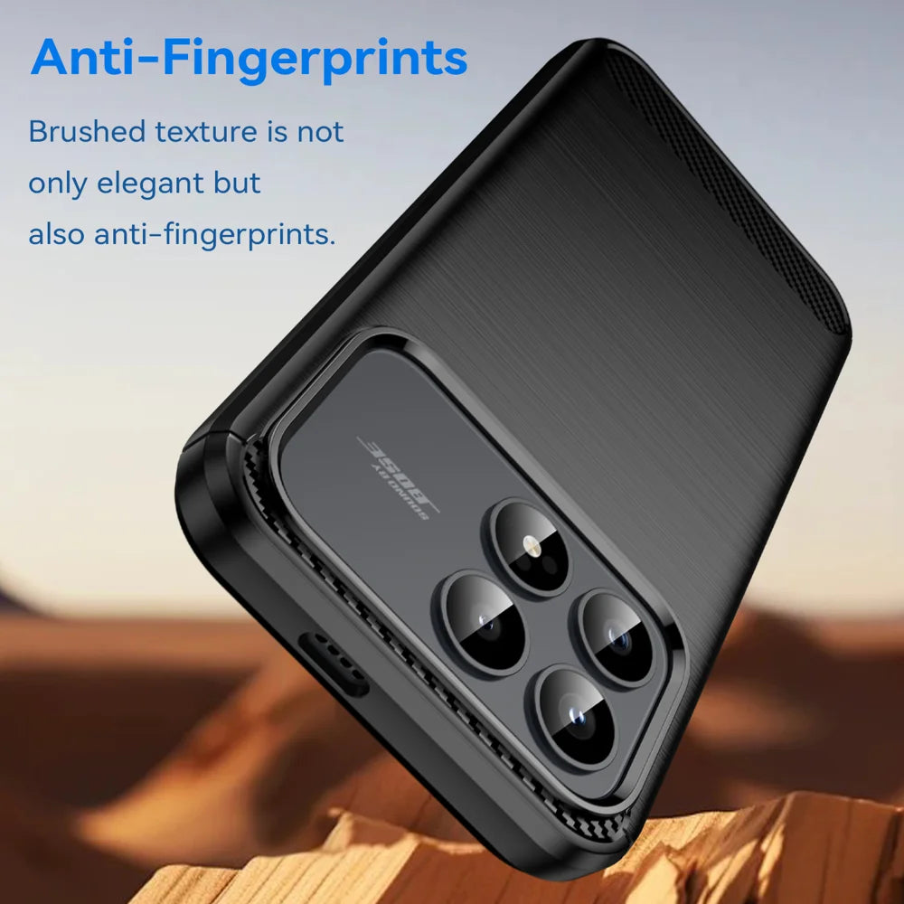 WANLONFENG For Xiaomi Redmi K90 5G / Xiaomi Poco F8 Pro 5G Case with Screen Film  LS Series Big Lens Hole Brushed Texture TPU Phone Cover - Black - 4