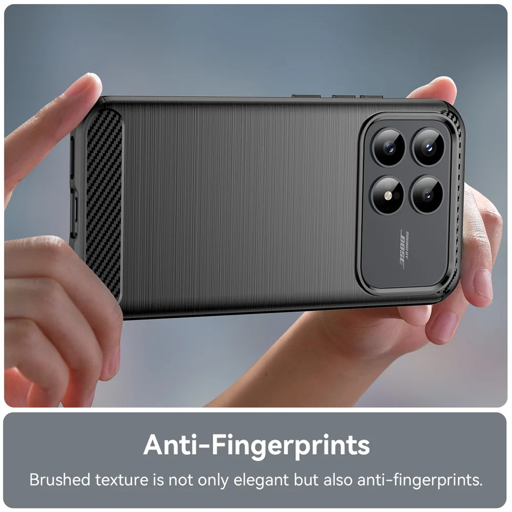 WANLONFENG For Xiaomi Redmi K90 5G / Xiaomi Poco F8 Pro 5G Case with Screen Film  LS Series Big Lens Hole Brushed Texture TPU Phone Cover - Black - 6