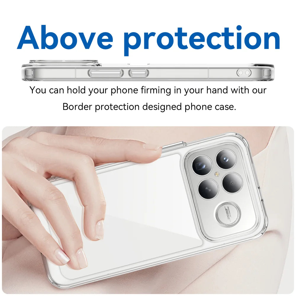 WANLONFENG For Xiaomi Redmi K90 Pro Max 5G / Xiaomi Poco F8 Ultra Case  MF Series TPU Acrylic Clear Phone Cover with Tempered Glass Film - Transparent - 5