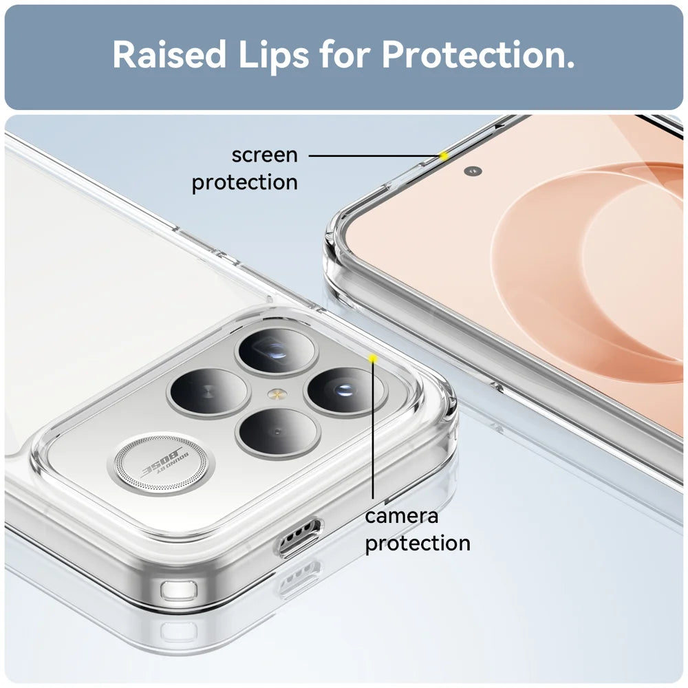 WANLONFENG For Xiaomi Redmi K90 Pro Max 5G / Xiaomi Poco F8 Ultra Case  MF Series TPU Acrylic Clear Phone Cover with Tempered Glass Film - Transparent - 7