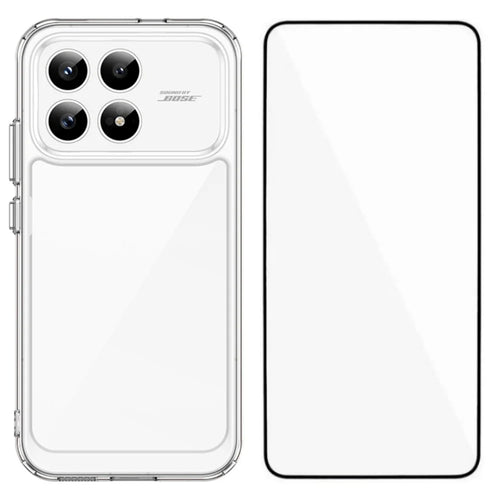 WANLONFENG For Xiaomi Redmi K90 5G / Xiaomi Poco F8 Pro 5G Case  MF Series TPU Acrylic Clear Phone Cover with Tempered Glass Film - Transparent - 1