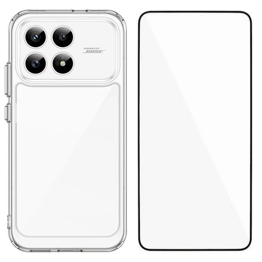 WANLONFENG For Xiaomi Redmi K90 5G / Xiaomi Poco F8 Pro 5G Case  MF Series TPU Acrylic Clear Phone Cover with Tempered Glass Film - Transparent - 1