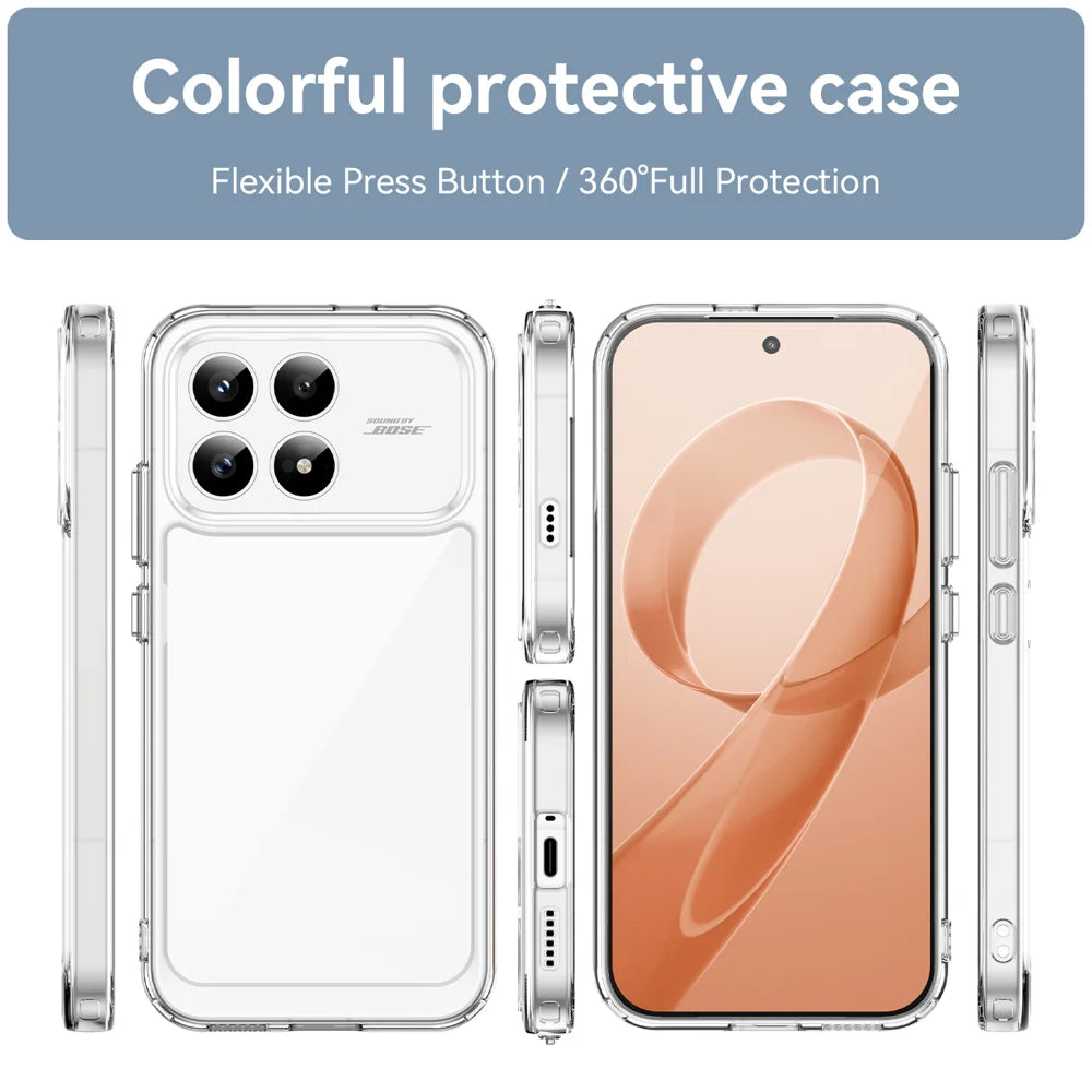 WANLONFENG For Xiaomi Redmi K90 5G / Xiaomi Poco F8 Pro 5G Case  MF Series TPU Acrylic Clear Phone Cover with Tempered Glass Film - Transparent - 3