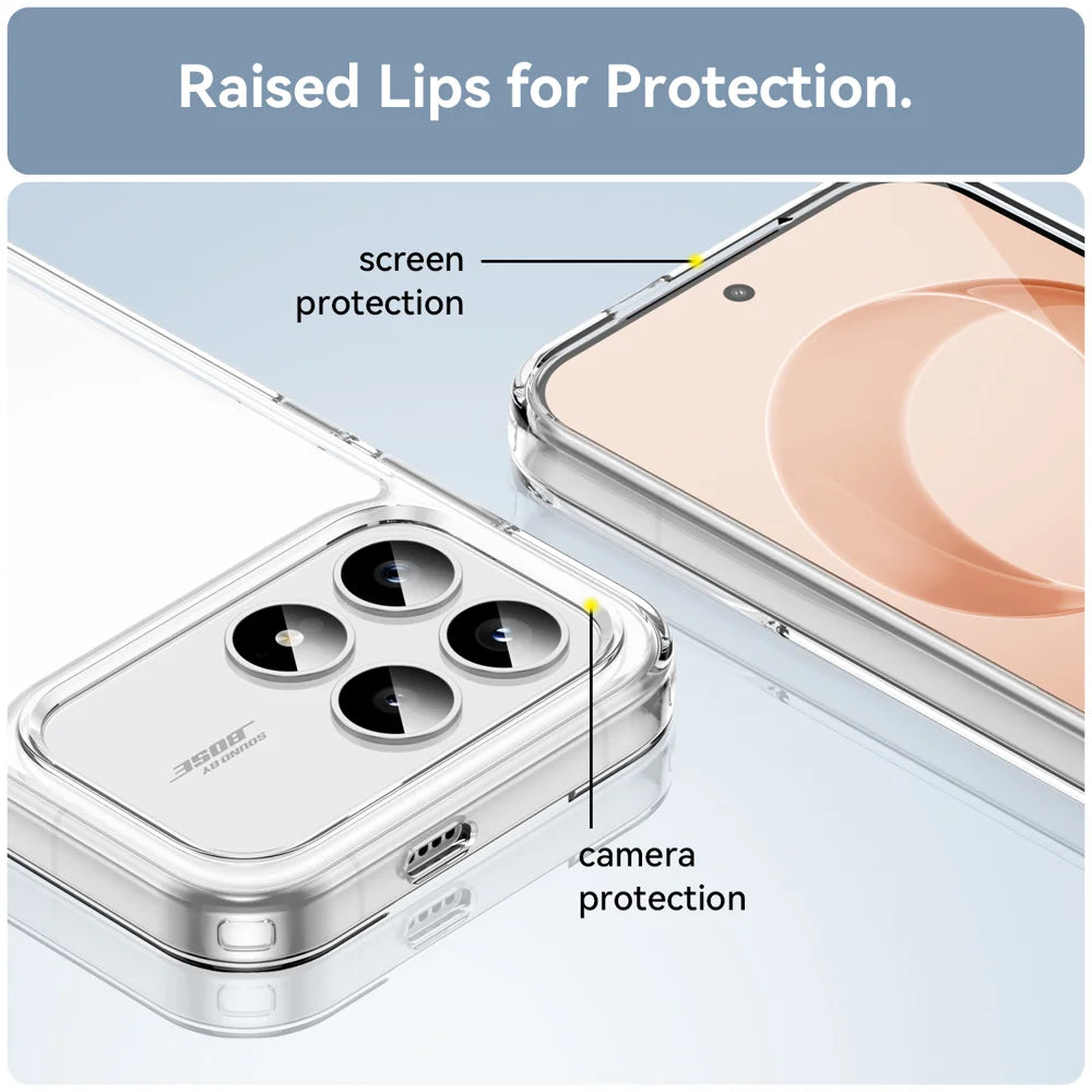 WANLONFENG For Xiaomi Redmi K90 5G / Xiaomi Poco F8 Pro 5G Case  MF Series TPU Acrylic Clear Phone Cover with Tempered Glass Film - Transparent - 7