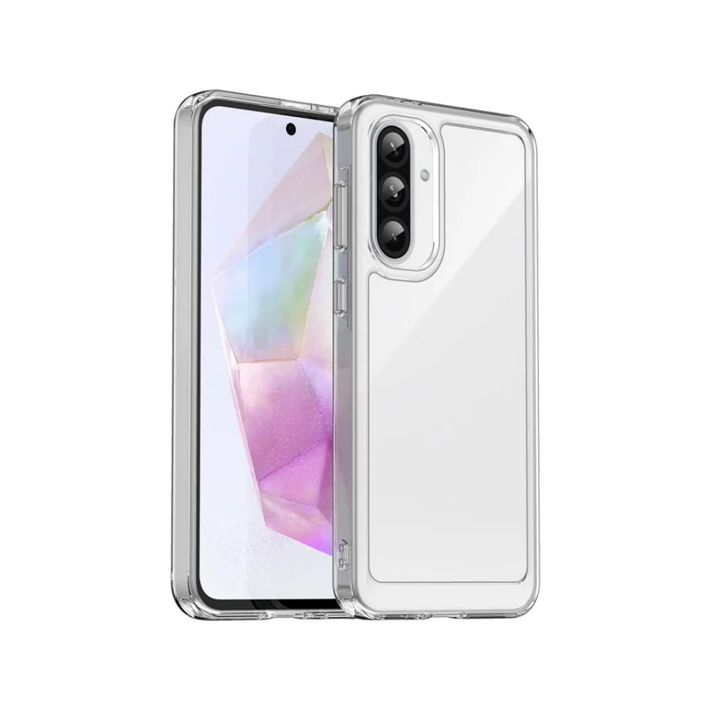 WANLONFENG For Samsung Galaxy A37 5G Case  MF Series TPU Acrylic Clear Phone Cover with Tempered Glass Film - Transparent - 2