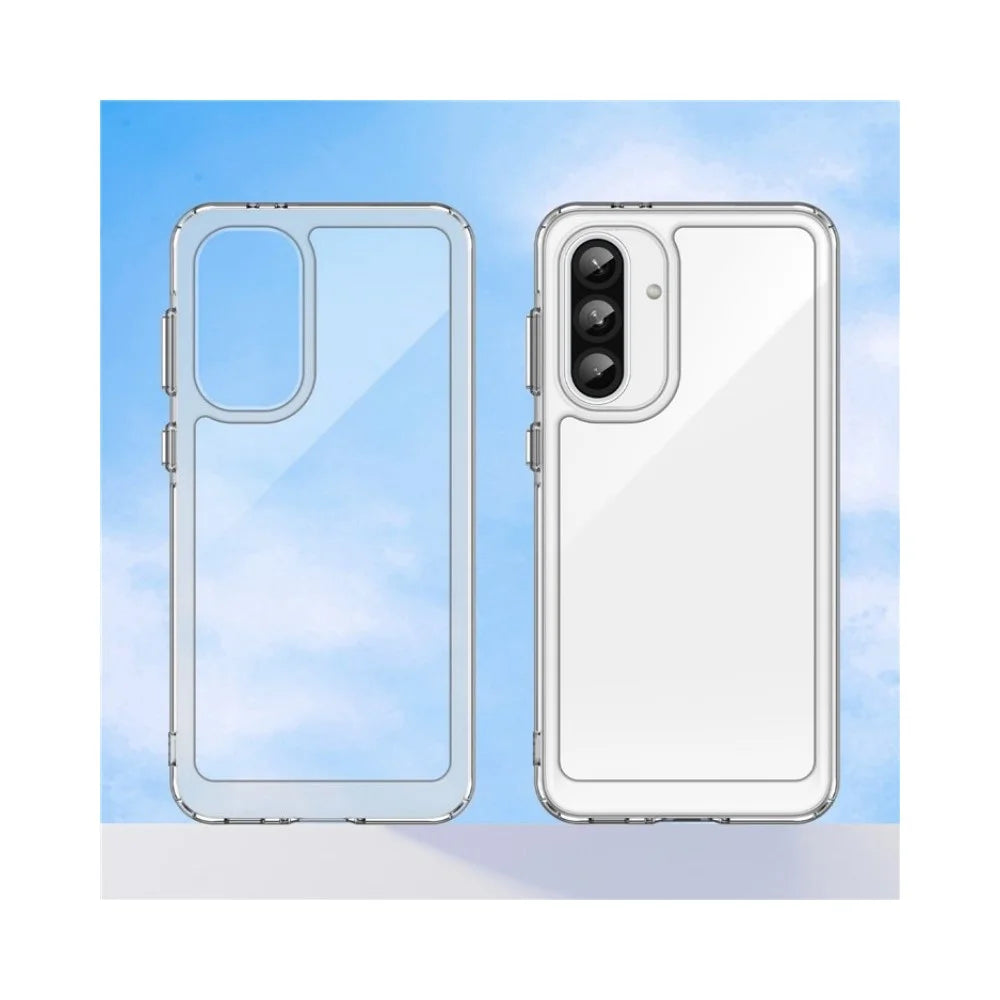 WANLONFENG For Samsung Galaxy A37 5G Case  MF Series TPU Acrylic Clear Phone Cover with Tempered Glass Film - Transparent - 3