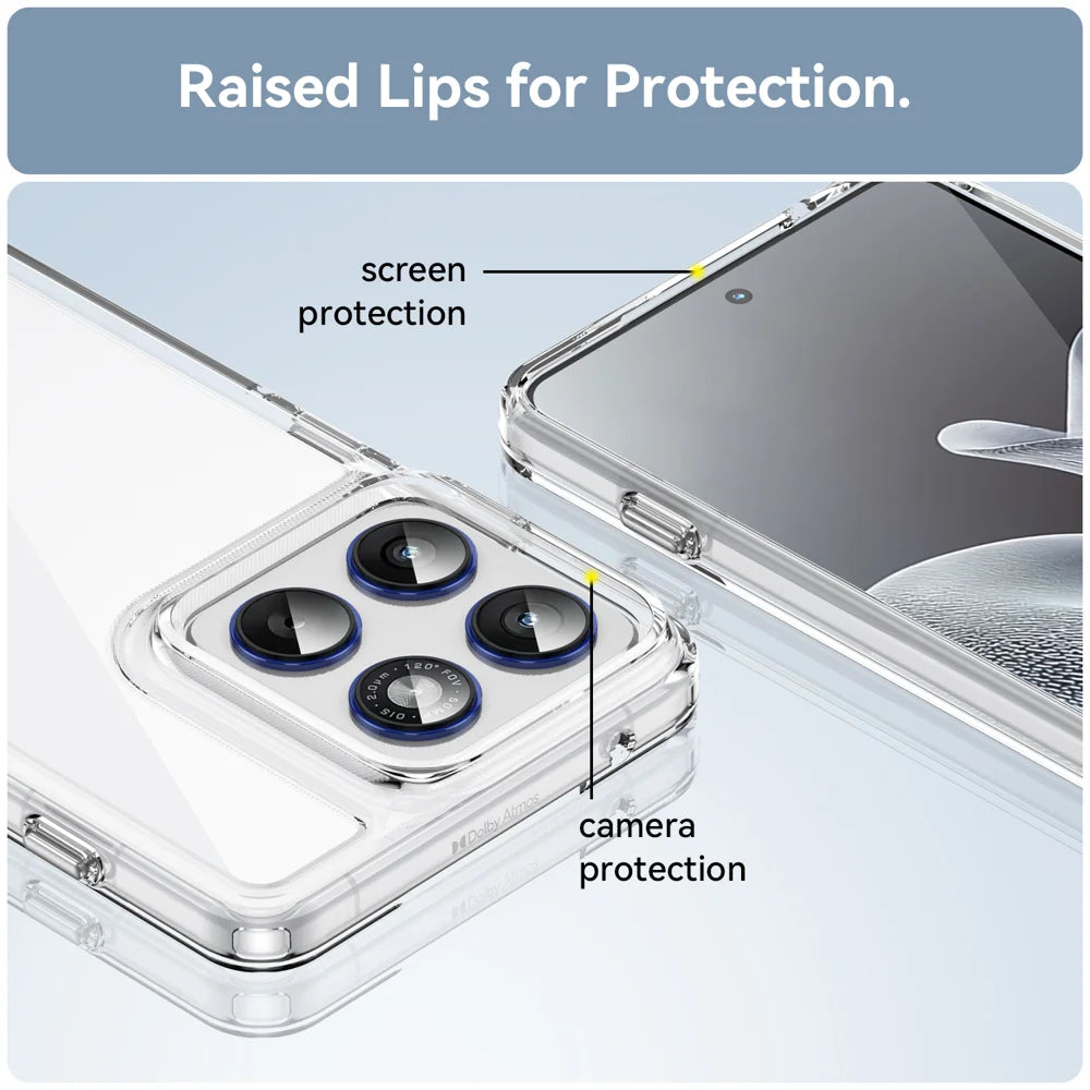WANLONFENG For Motorola Edge 70 5G Case  MF Series TPU Acrylic Clear Phone Cover with Tempered Glass Film - Transparent - 7
