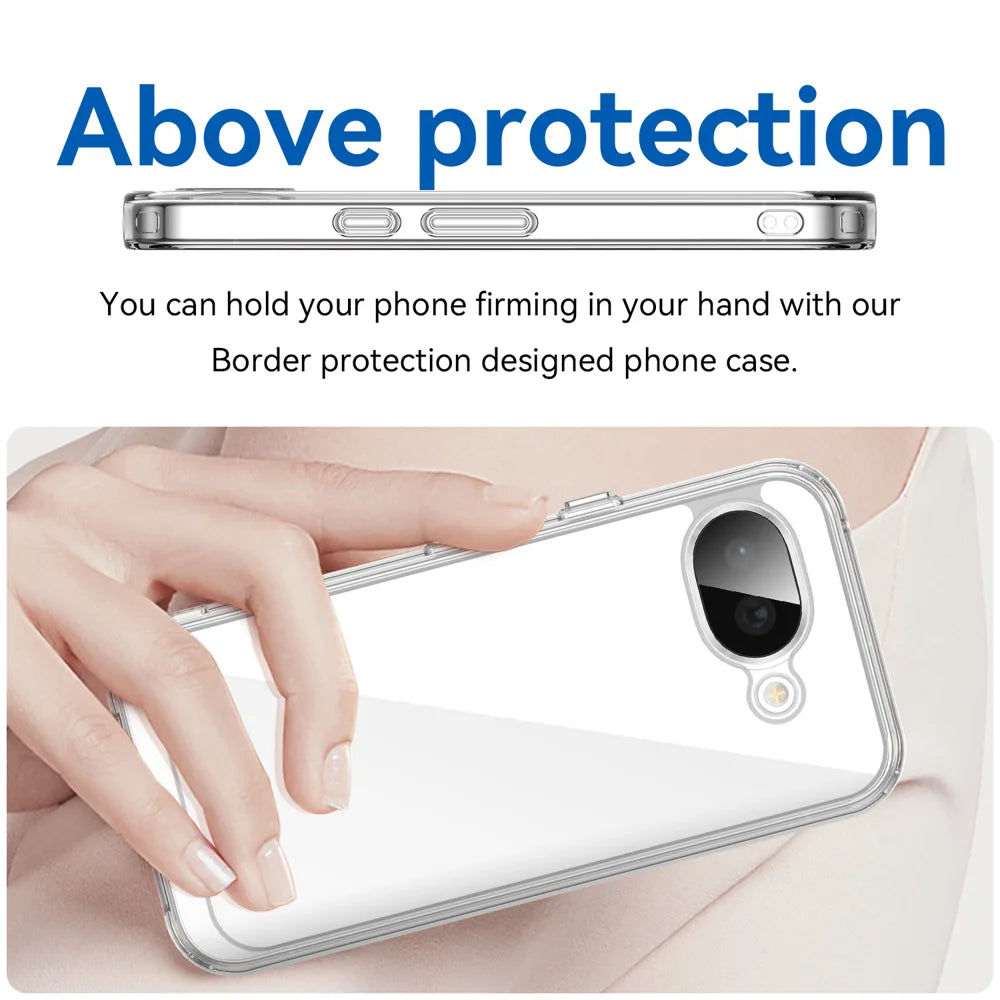 WANLONFENG For Google Pixel 10a Case  MF Series TPU Acrylic Clear Phone Cover with Tempered Glass Film - Transparent - 5