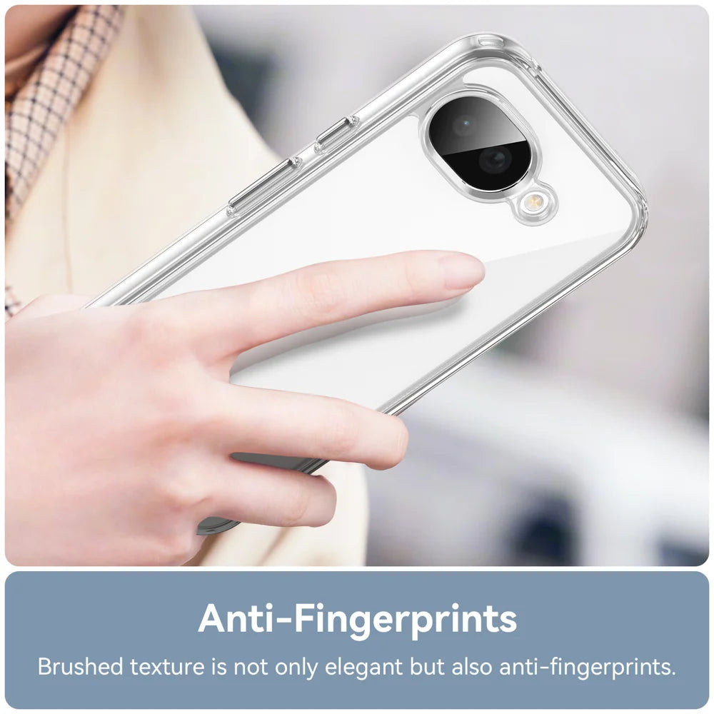 WANLONFENG For Google Pixel 10a Case  MF Series TPU Acrylic Clear Phone Cover with Tempered Glass Film - Transparent - 6
