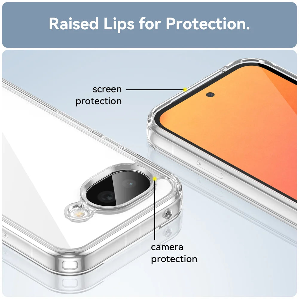 WANLONFENG For Google Pixel 10a Case  MF Series TPU Acrylic Clear Phone Cover with Tempered Glass Film - Transparent - 7