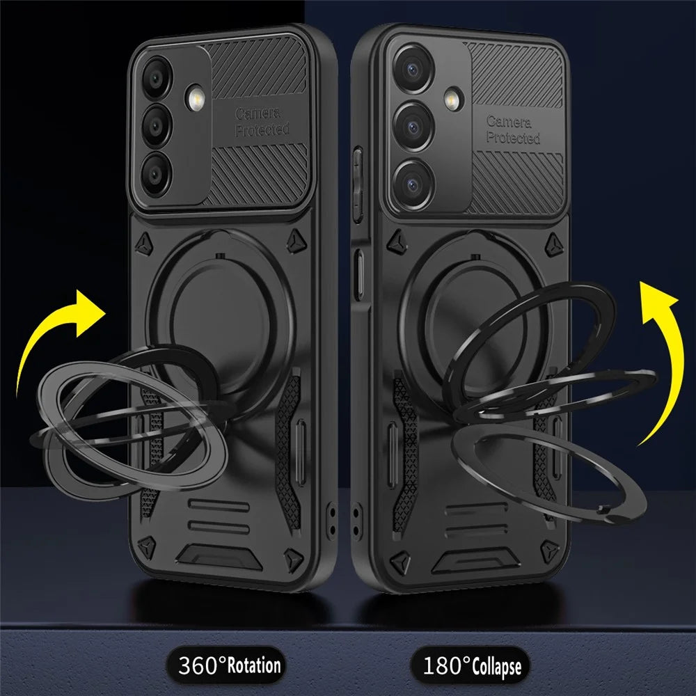 For Samsung Galaxy S26 Magnetic Case Shockproof TPU + PC Phone Back Cover with Kickstand - Black - 4