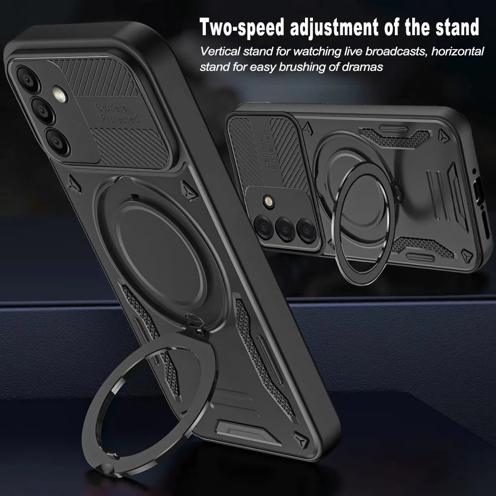 For Samsung Galaxy S26+ Magnetic Case Shockproof TPU + PC Phone Back Cover with Kickstand - Black - 5