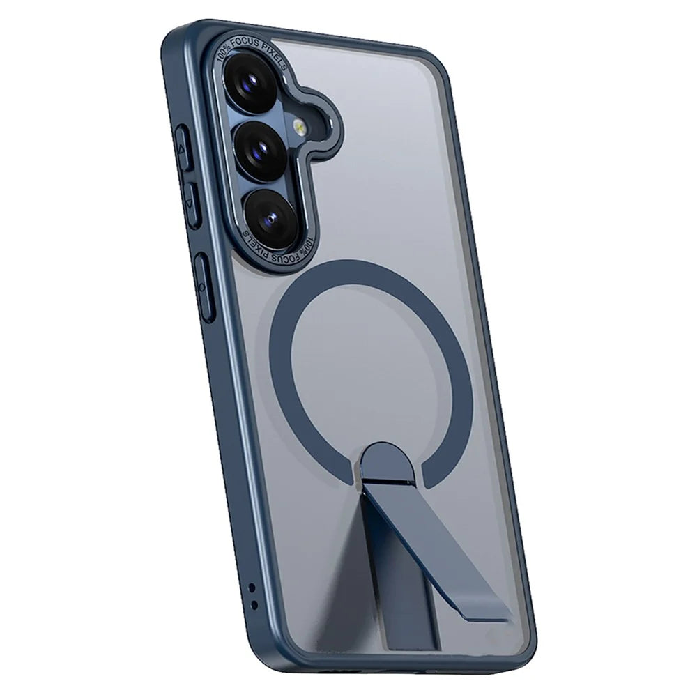 For Samsung Galaxy S26 Magnetic Case Kickstand TPU + Acrylic Phone Cover - Blue - 1