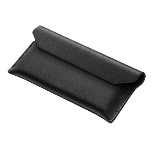 For Samsung Galaxy Z TriFold 5G Case Envelope Style Genuine Cow Leather Anti Drop Phone Cover - Black - 1