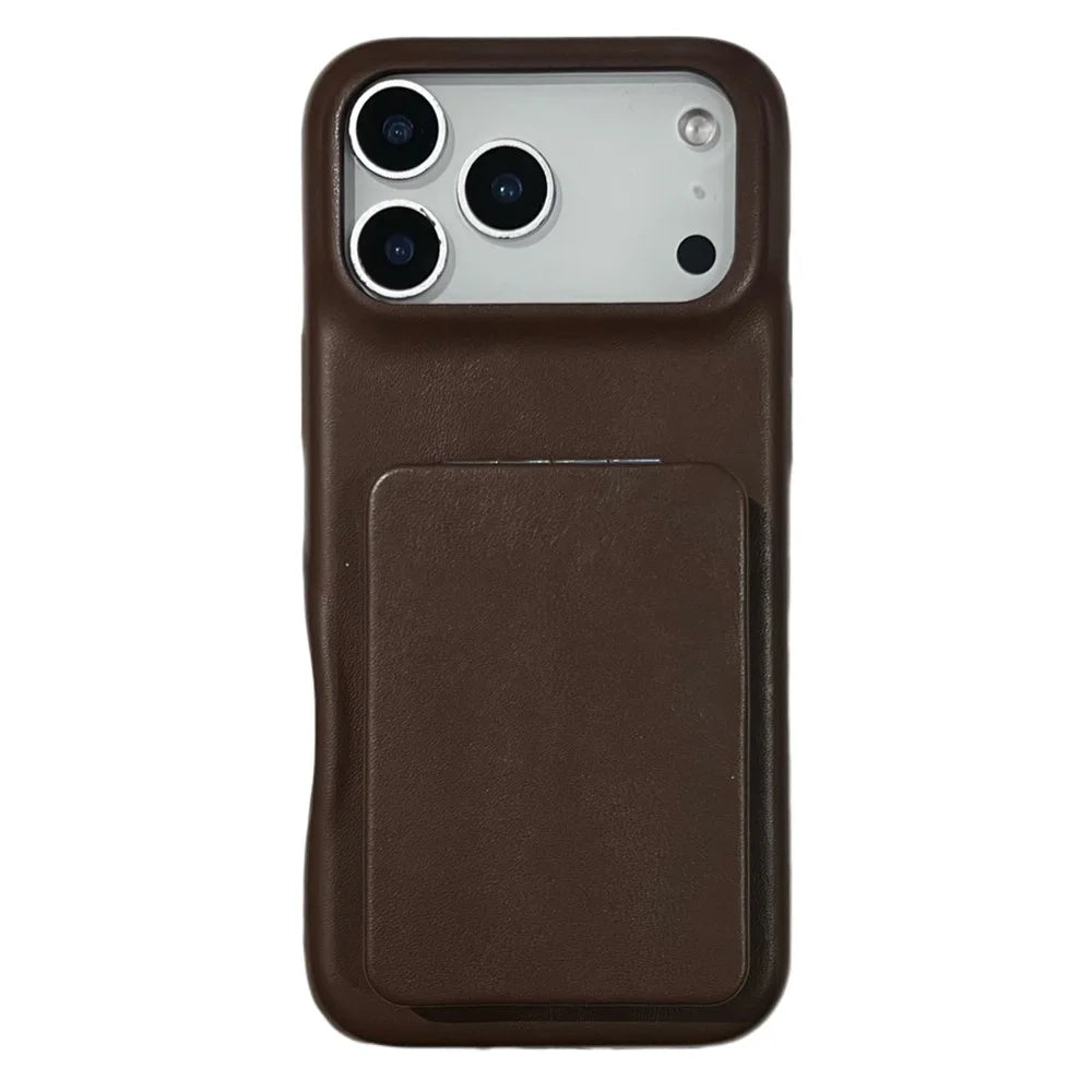 For iPhone 17 Pro Max Case Flip Mirror Kickstand PU Leather + PC Phone Cover - 1