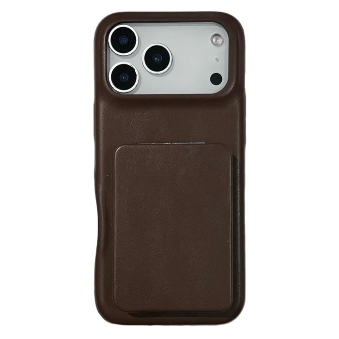 For iPhone 17 Pro Max Case Flip Mirror Kickstand PU Leather + PC Phone Cover - 1