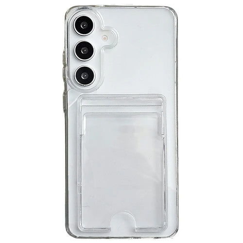 For Samsung Galaxy S26+ Clear Case Acrylic Protective Phone Cover with Card Slot - 1