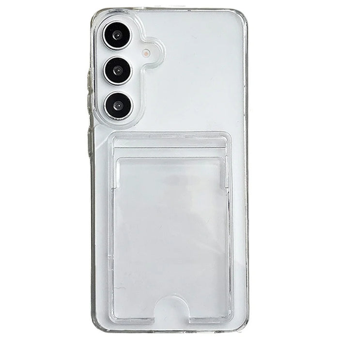 For Samsung Galaxy S26+ Clear Case Acrylic Protective Phone Cover with Card Slot - 1