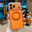 For iPhone 17 Pro Max Case Kickstand PC + TPU Shockproof Clear Phone Cover Compatible with MagSafe - Transparent  /  Orange - 1